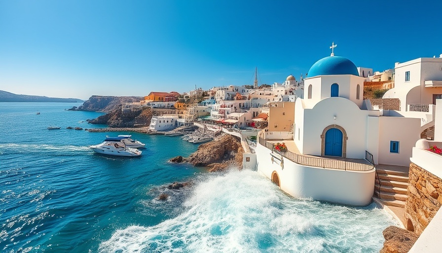 Scenic budget travel places in Mykonos with chapel and harbor.