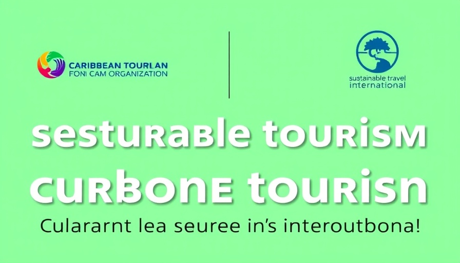 Sustainable tourism banner for measuring and reducing carbon footprints in the Caribbean.