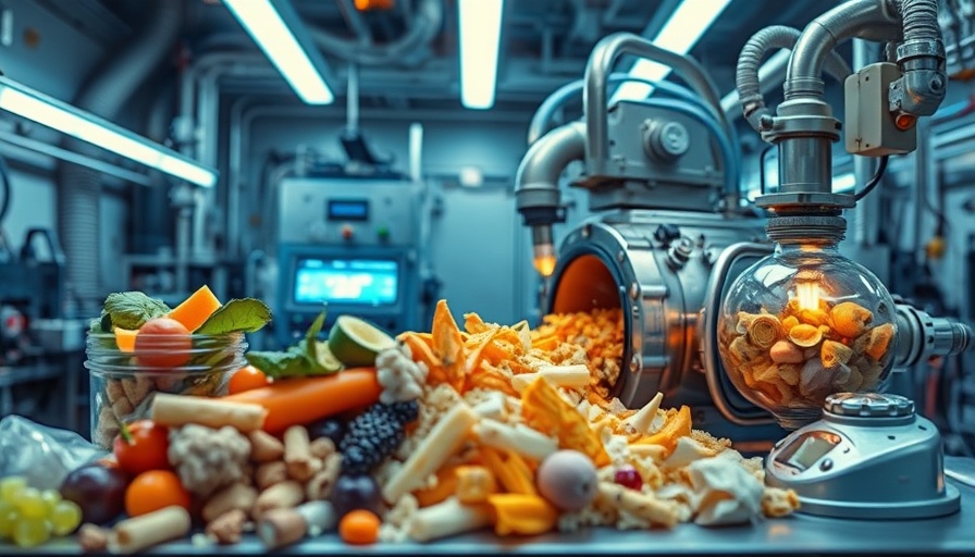 Innovative process of turning kitchen waste into jet fuel in a futuristic lab.