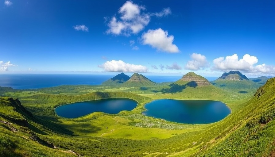 Azores Family Itinerary: Scenic view of green landscapes and lakes.