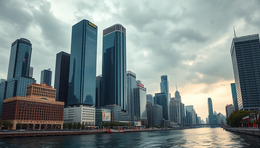 City skyline for girls trips food lovers, vibrant waterfront buildings.