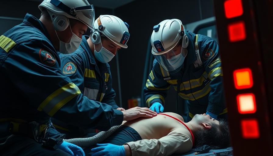 Medical responders performing CPR in an emergency scenario.