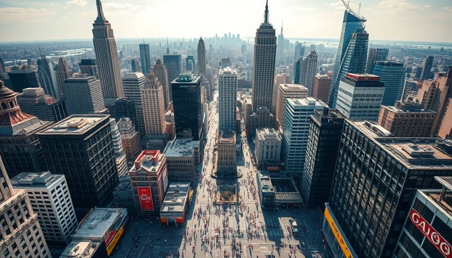 Aerial view of busy cityscape with iconic landmarks, travel news this week.