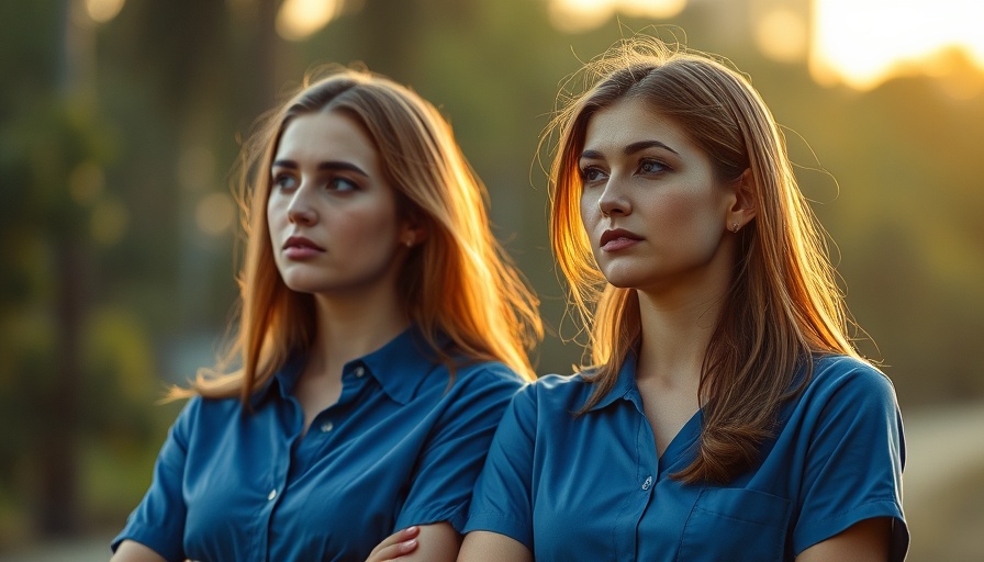 Two women in blue shirts at Bonnaroo, looking pensive.