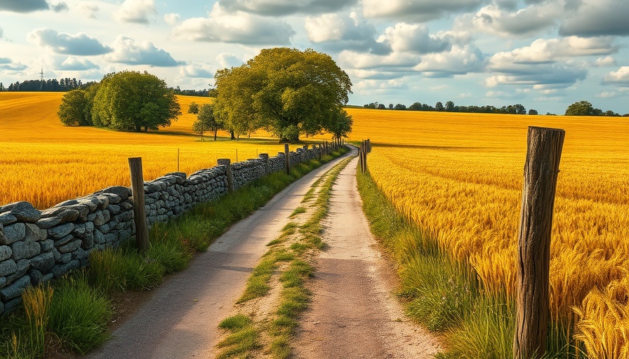 Scenic path through wheat field for travelling adventures.