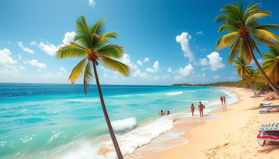 Caribbean travel trends: vibrant beach scene with turquoise waters.