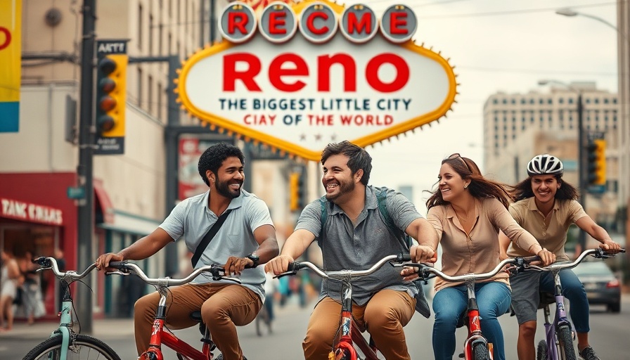 Family adventure in Reno with iconic city signage.