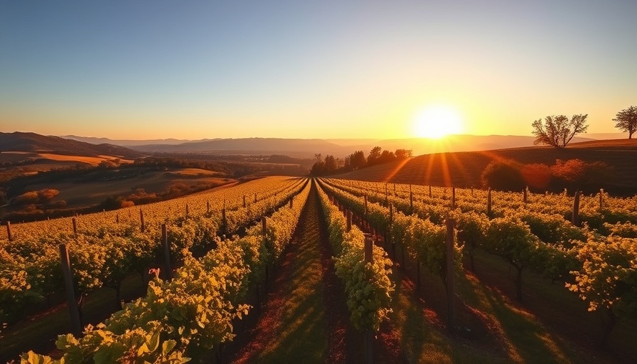 Scenic vineyard at sunset near luxury bed and breakfasts in Temecula CA