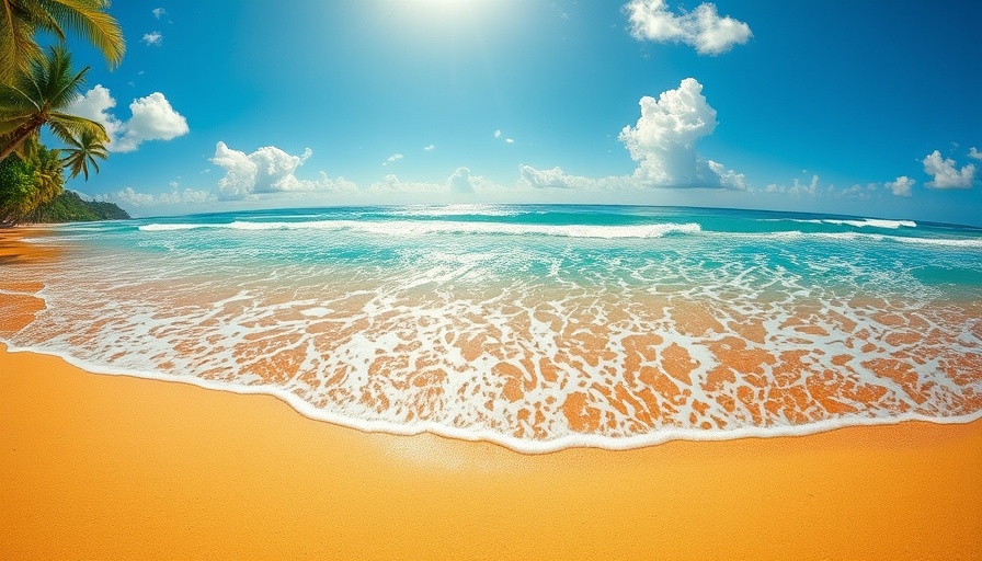 Tropical beach scene during Euphoria Weekend at Princess Hotels Jamaica