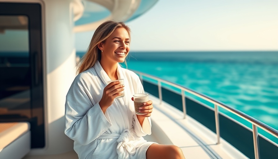 Woman enjoying ultra-luxury yacht charter experience at sea.