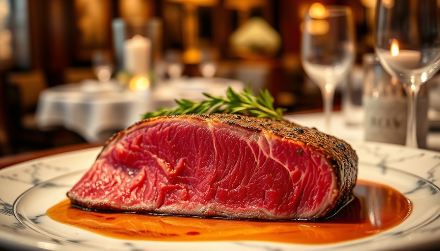Luxurious Wagyu steak dish on elegant table setting