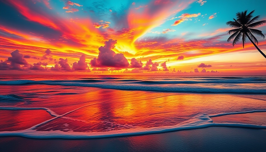 Scenic sunset beach view for Traveling.com.
