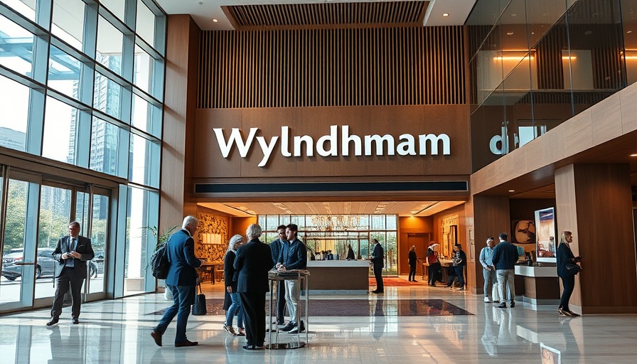 Wyndham Rewards Program Expansion showcased in a hotel lobby.