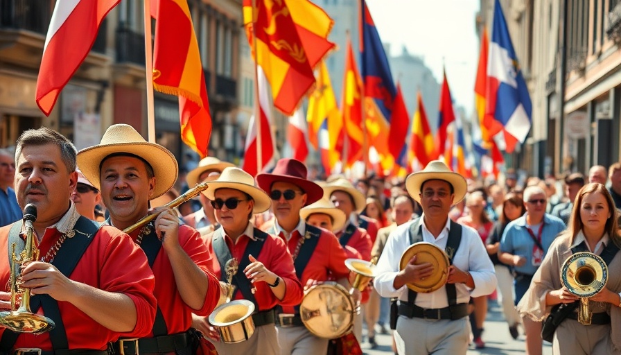 Cultural events today feature a colorful street parade.