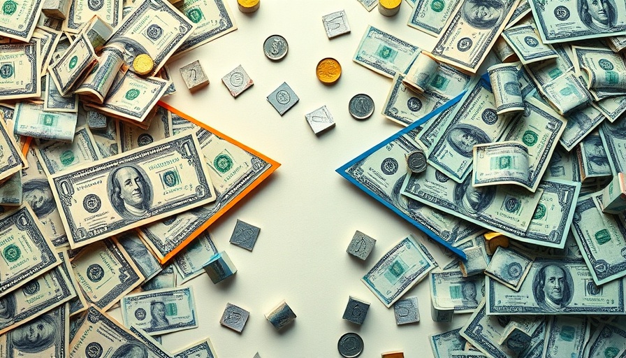 US dollar bills forming arrows for currency exchange concept.