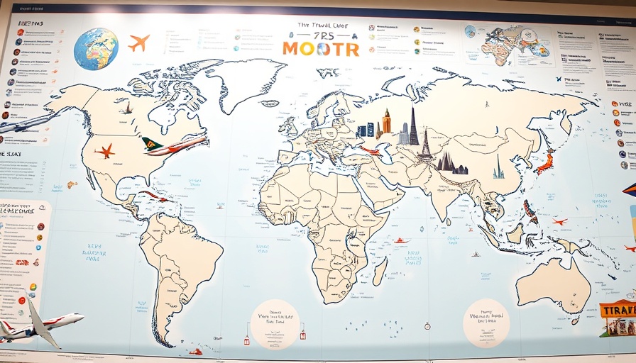 Travel news placeholder image with map and icons