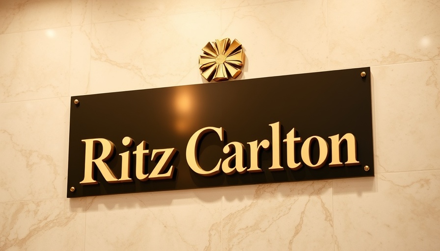 Ritz-Carlton Hong Kong sign on marble wall, luxury hotel feel