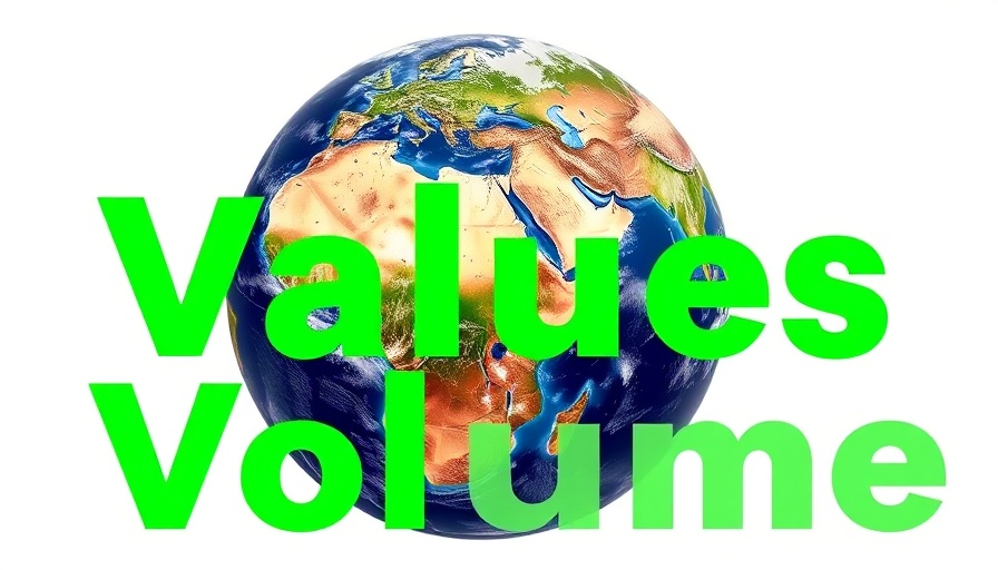 Earth with green text 'Value, Values, Volume', sustainable travel trends