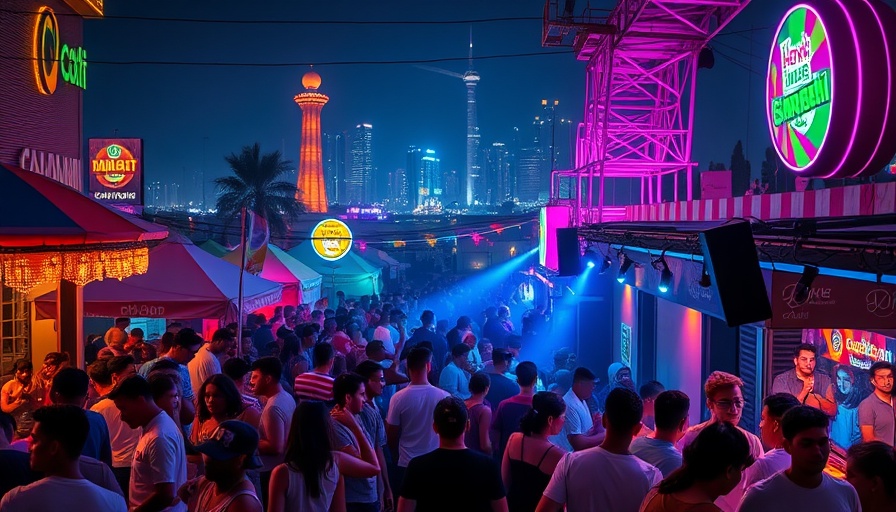 Vibrant nightlife skyline in Bahrain's entertainment scene.