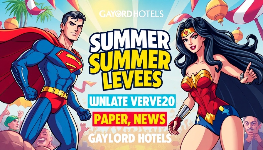 DC Super Heroes at Gaylord Hotels summer events poster.