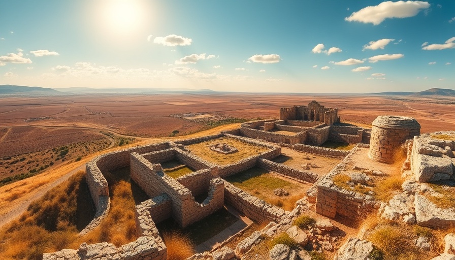 Panoramic view of ancient stone city in Türkiye during a sunny day.