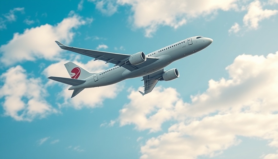 TAP Air Portugal direct flight cruising in clear blue sky.