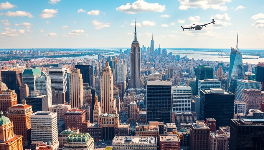 Vibrant US cityscape showcasing diverse landmarks.