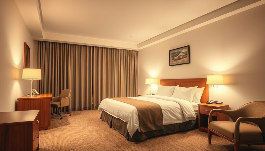 Cozy hotel room for traveling cheaply in a warm, inviting setting.