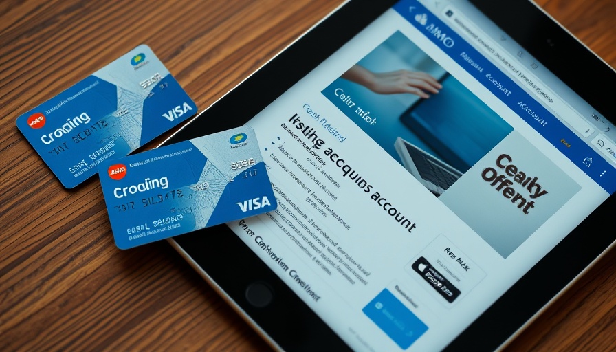 BMO chequing account offers displayed on tablet next to BMO debit cards.