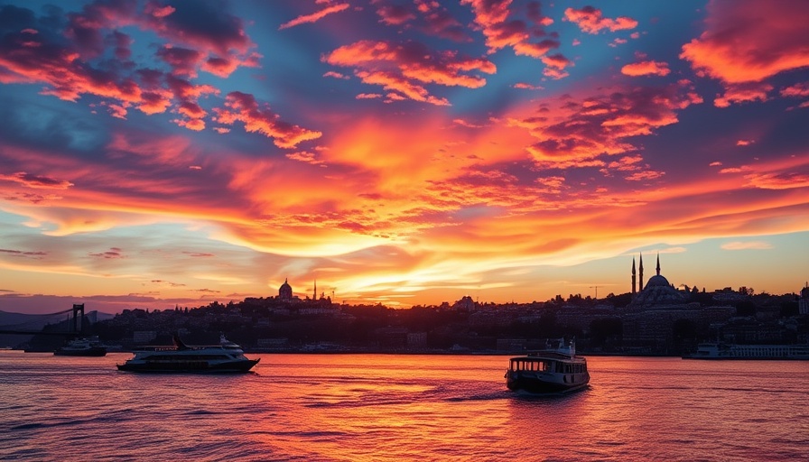Idyllic sunset over Bosphorus, choosing travel destinations inspiration.