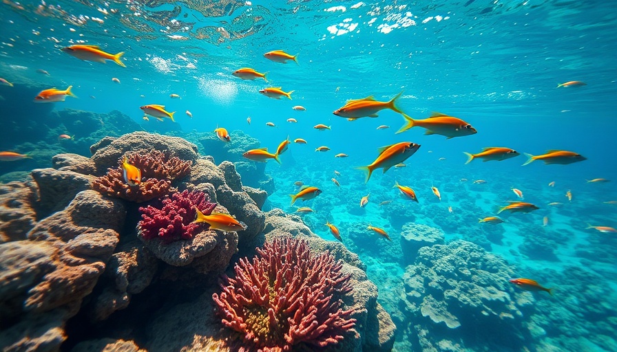 Underwater view of Bahamas coral reef in crisis, vibrant marine life