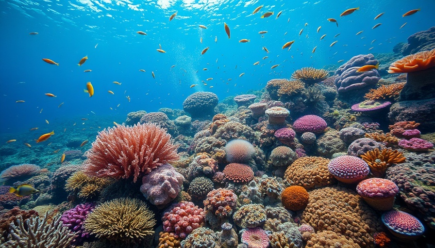 Vibrant coral reef ecosystem showcasing diverse marine life.