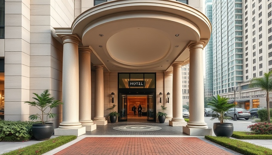 Elegant hotel entrance in Atlanta suburbs