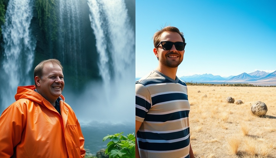 Two contrasting travel experiences in New Zealand: rain and sun.