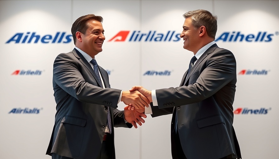 Turkish Airlines and airBaltic executives confirm partnership with handshake.