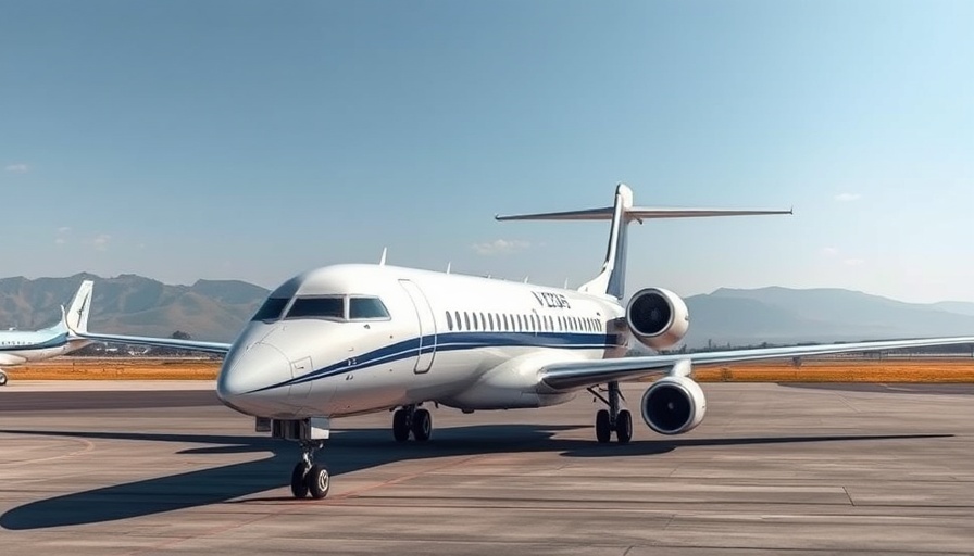 Modern airliner on tarmac under clear sky, Travel News.