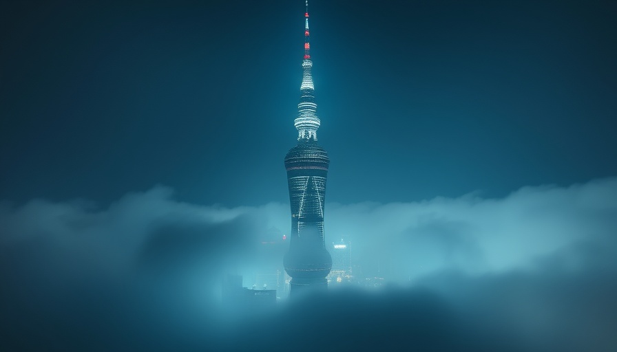 Shanghai Tower in clouds at night for J Hotel Shanghai Tower travel news.