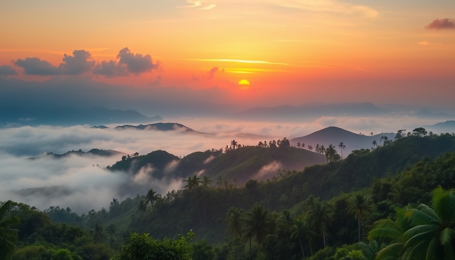 How to pick a travel destination: serene tropical landscape at sunrise.