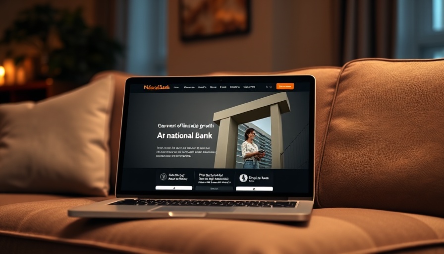 Laptop displaying National Bank credit card cash back rebates webpage.