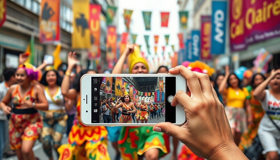 WTM London 2025 registration captured on smartphone with performers.