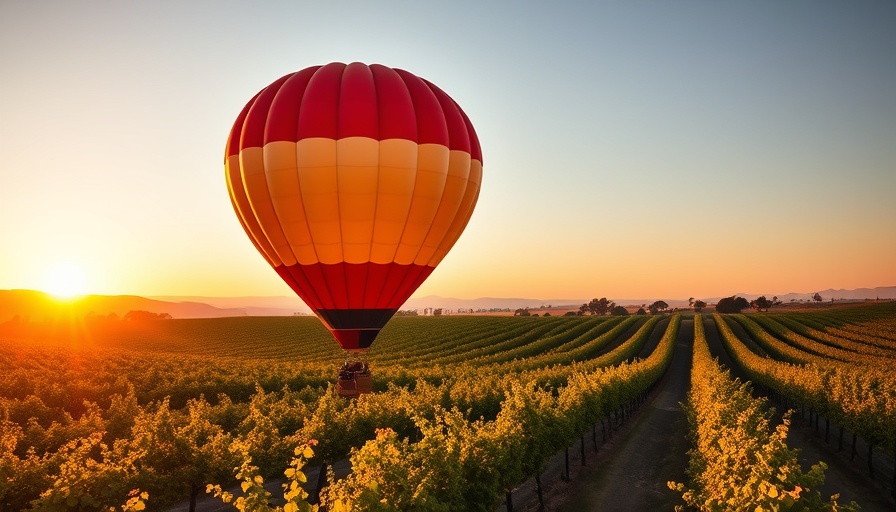 Explore Art and Culture in Napa Valley with vibrant hot air balloon over vineyards.