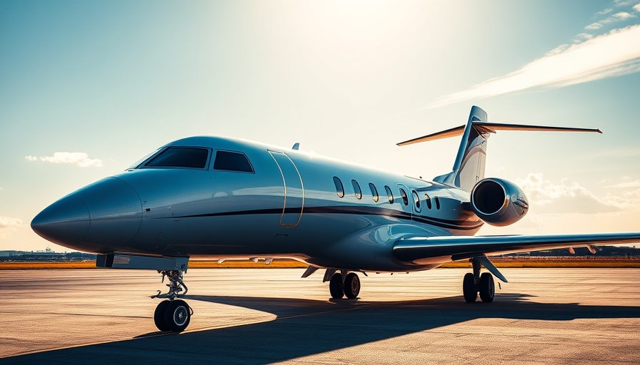 Luxurious private jet parked on sunlit tarmac.