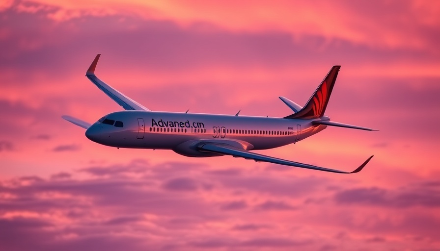 Commercial airplane in vibrant dusk sky, Starlink Wi-Fi for travelers.