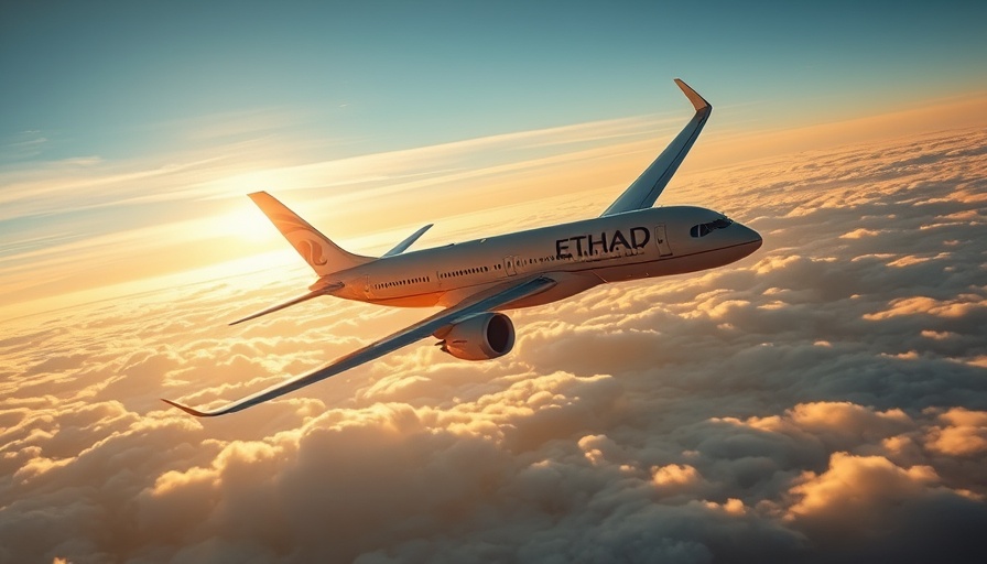 Etihad Airways Kolkata Flights Upgrade - plane soaring against golden sky.