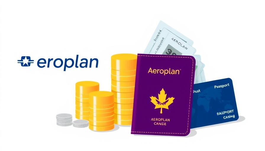 Aeroplan points plus cash redemption visual with travel items.
