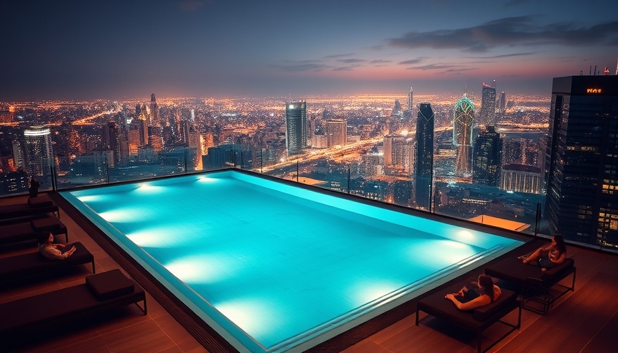 Luxurious rooftop infinity pool at night with city view - how to pick a travel destination.
