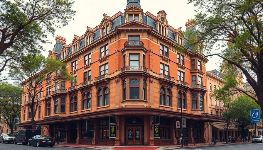 Victorian grand hotel facade, nominated as sustainable hotel of the year.