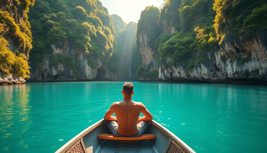 Relaxing summer boat scene in Asia with turquoise waters.