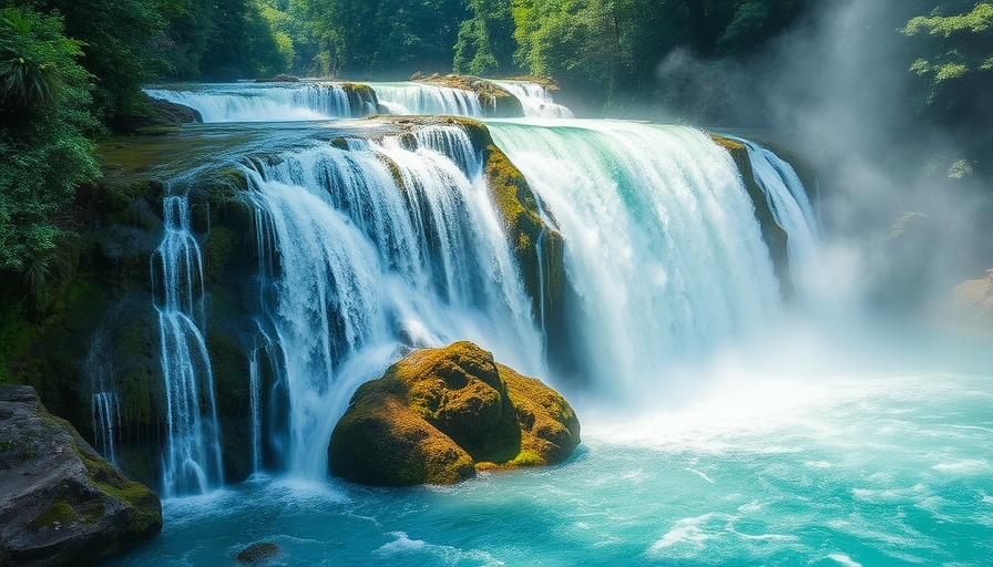 Stunning waterfall as ideal travel destination choice.
