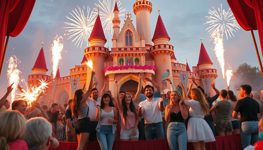 Celebration Key event at whimsical castle with vibrant colors.